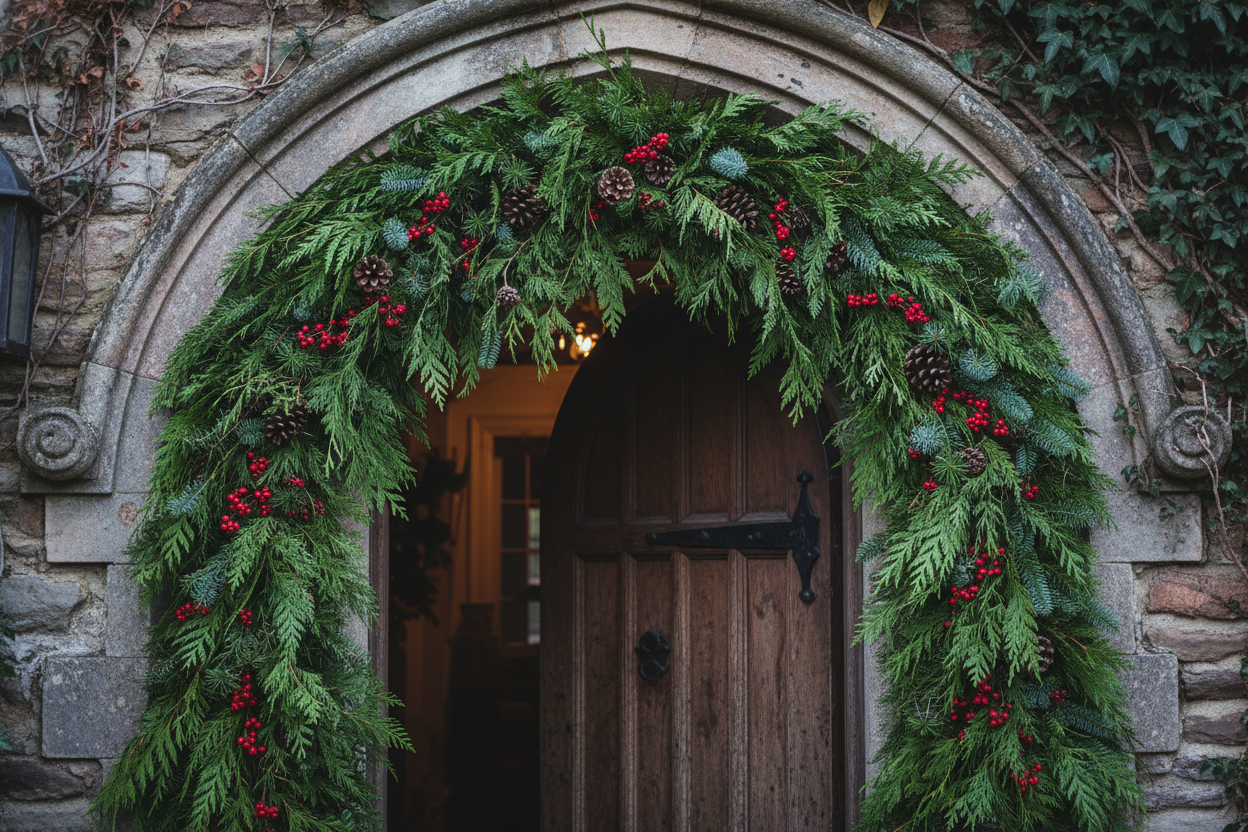  holiday evergreen doorway christmas garland festive